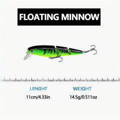 5pcs Jointed Wobbler Fishing Lures 4.33in 14.5g Perch Carp Segmented Crankba