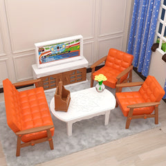 Doll Furniture Bathroom Bedroom Kitchen Living Room DIY Doll House Toys