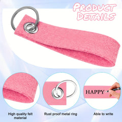 Colorful Felt Keychains with Steel Keychains - DIY Keychain Kit