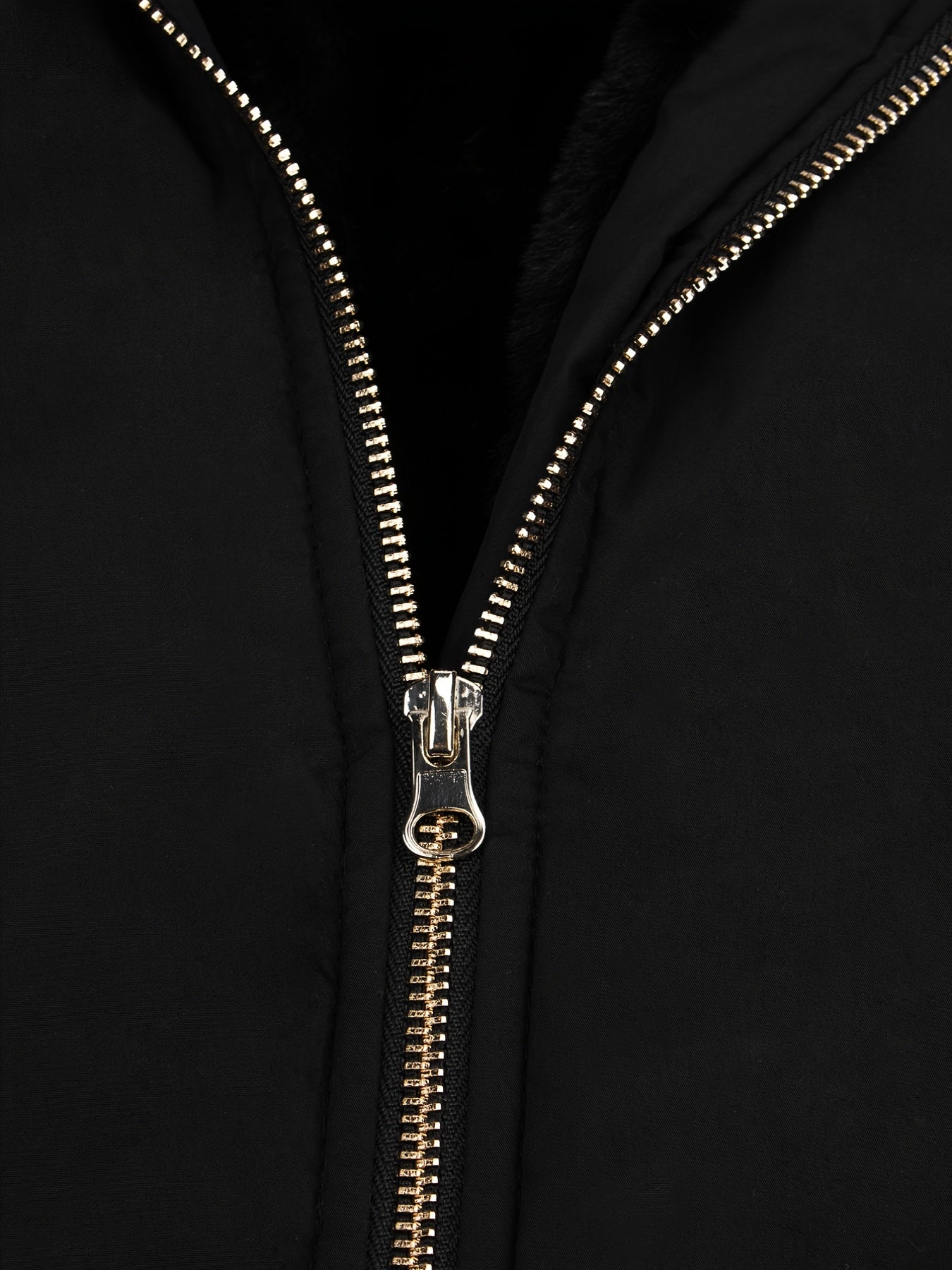 Hooded Full Zipper Coat Warm Mid Length Pocket Outerwear
