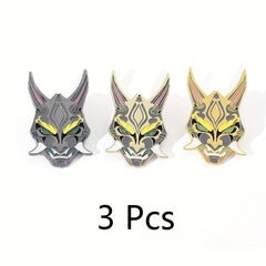 3pcs Cartoon Mask Brooches For Girls Enamel Brooch Fluorescent Metal Badge