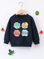 BACK TO SCHOOL Boys Sweatshirt Long Sleeve Crew Neck Tops Kids Clothing