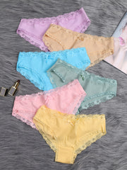 6 Pcs Lace Low Waist Women's Briefs Panties
