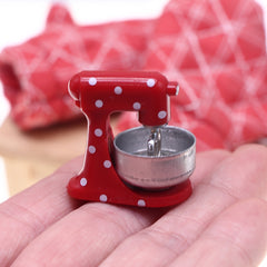 Mini Red Mixer Model for Dollhouse Kitchen Baking Props