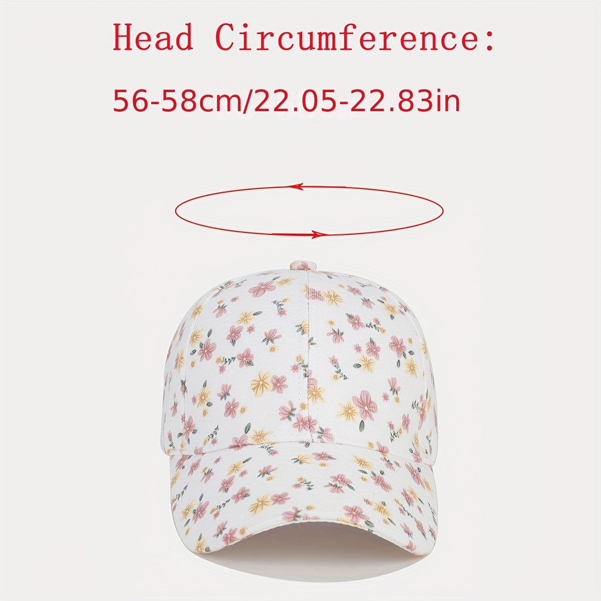 Floral Print Baseball Cap Cartoon Sun Hats Lightweight Adjustable