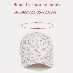 Floral Print Baseball Cap Cartoon Sun Hats Lightweight Adjustable