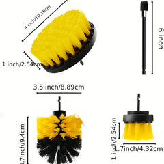4-Piece Drill Brush Attachment Set for Powerful Cleaning