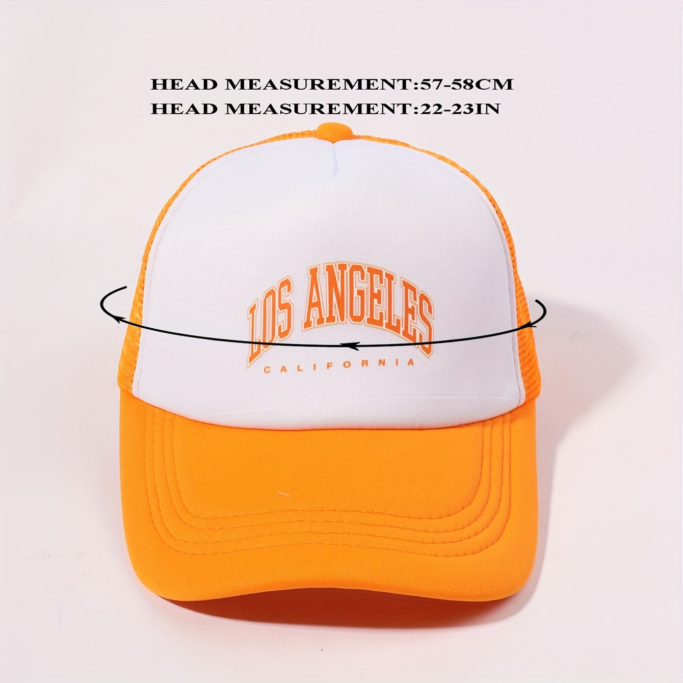 LOS ANGELES Mesh Trucker Hat Printed Bright Block Baseball Cap Unisex