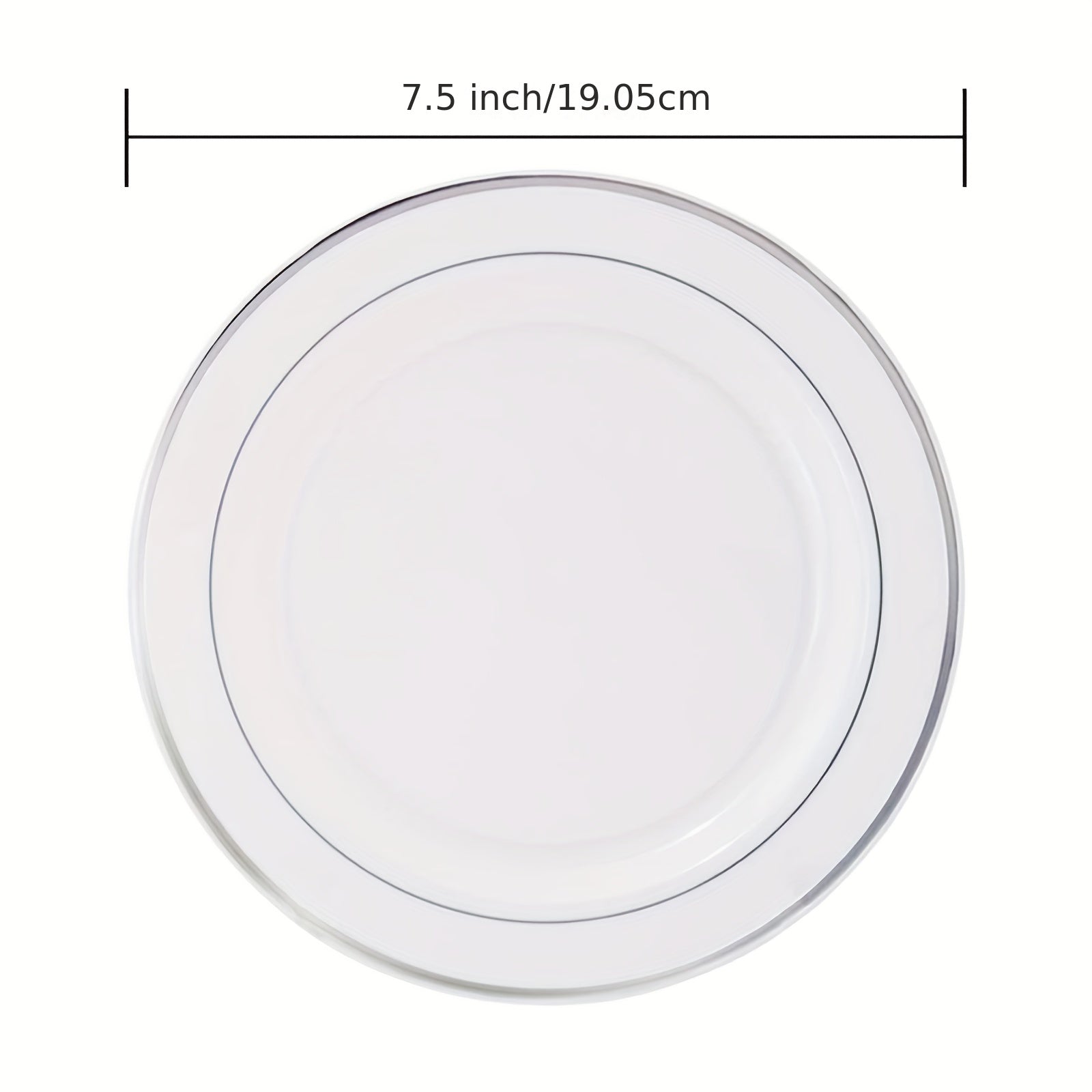 30pcs Fancy Wedding Plates with Golden Rim 19.05cm