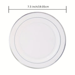 30pcs Fancy Wedding Plates with Golden Rim 19.05cm
