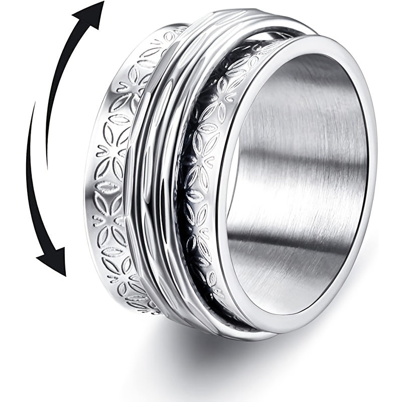 Punk Stainless Steel Butterfly Anxiety Ring Unisex Fidget Spinner Ring