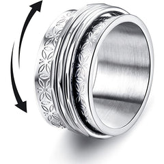 Punk Stainless Steel Butterfly Anxiety Ring Unisex Fidget Spinner Ring