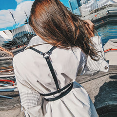 Adjustable Harness Belt Punk PU Leather Waistband Women's Suspenders