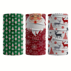 3PCS Christmas Seamless Polyester Cycling Fishing Face Mask
