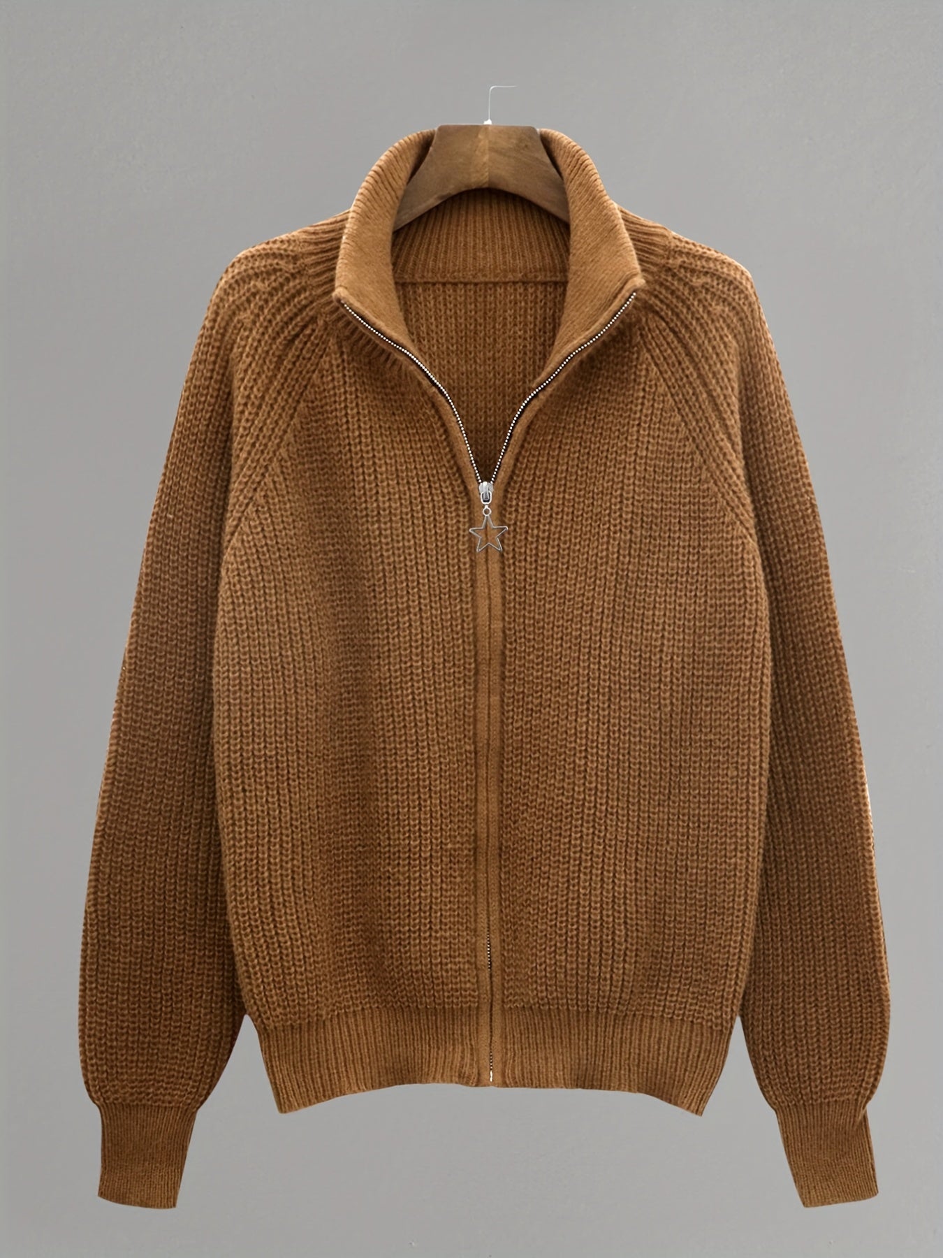 Ribbed Zip Up Cardigan