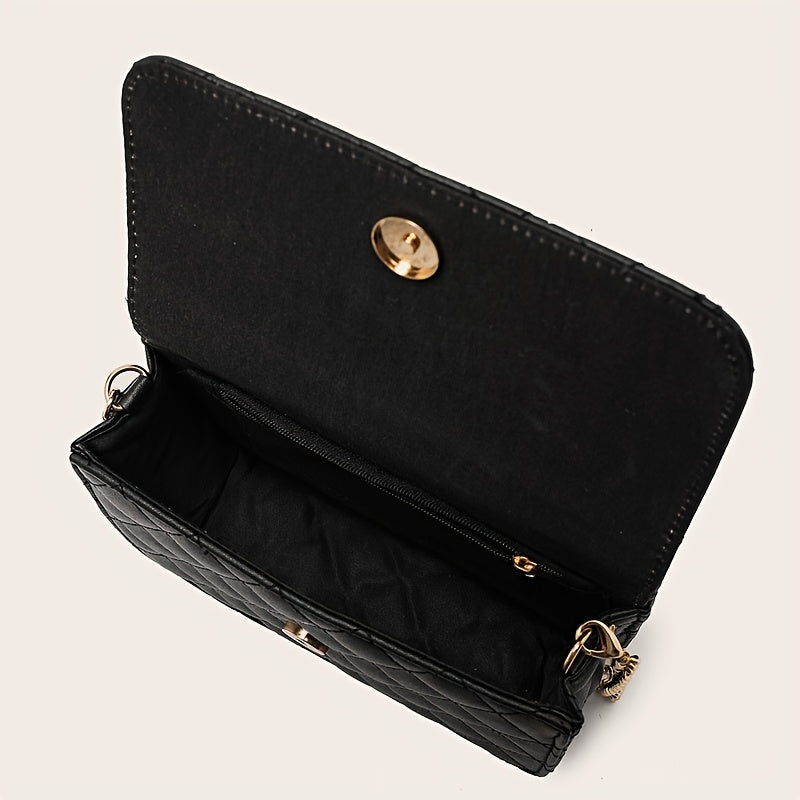 Chain Crossbody Bag Quilted Square Flap Purse Tassel Shoulder Bag