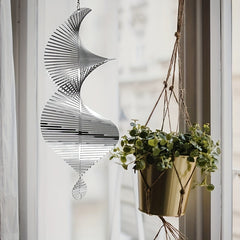 Stainless Steel 3D Petals Garden Wind Spinner Balcony Indoor Pendant