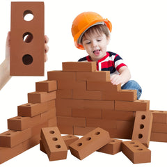 5pcs Foam Cinder Blocks for Kids Safe Non Toxic Brown Building Toys Home D