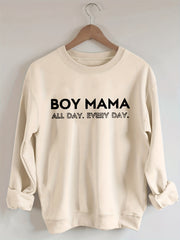 Boy Mama Letter Print Sweatshirt Women's Casual Pullover
