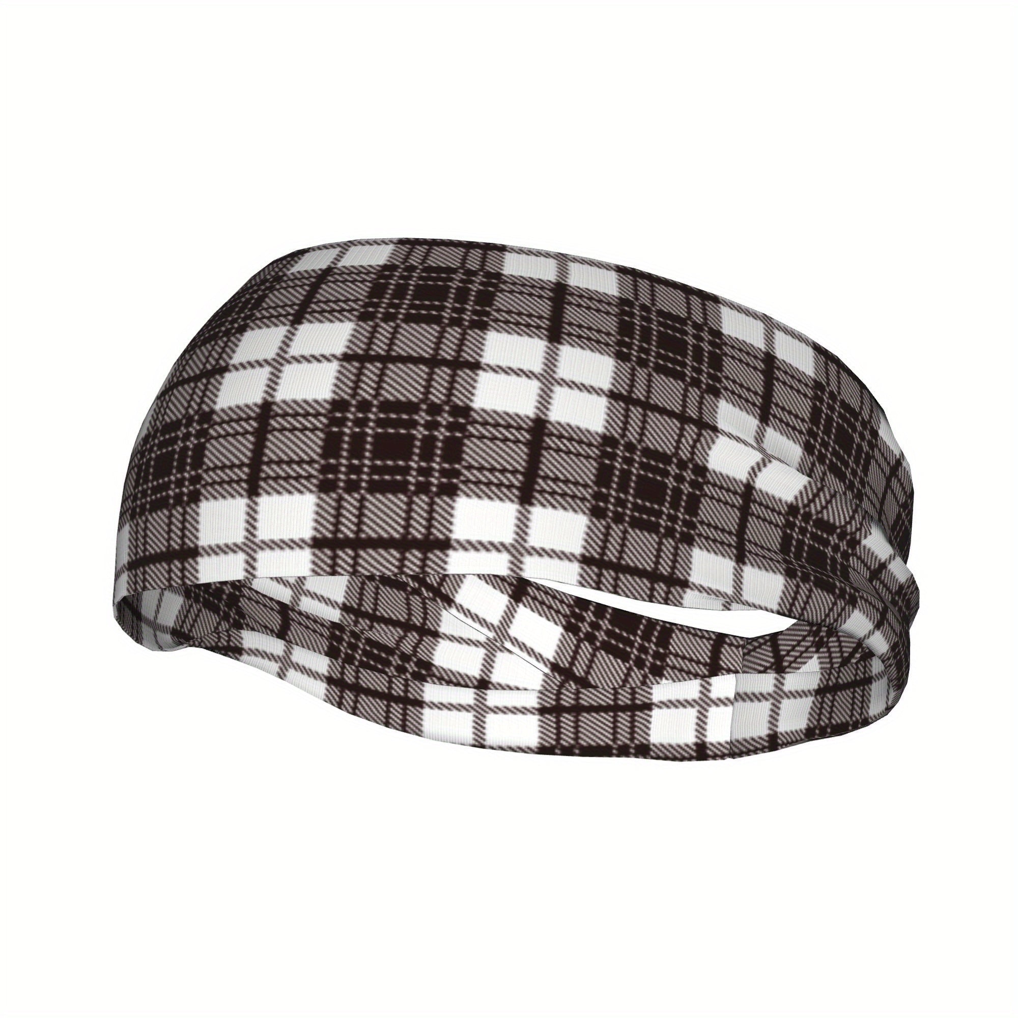 Plaid Breathable Headband for Sport & Casual Wear