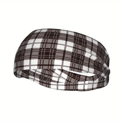 Plaid Breathable Headband for Sport & Casual Wear