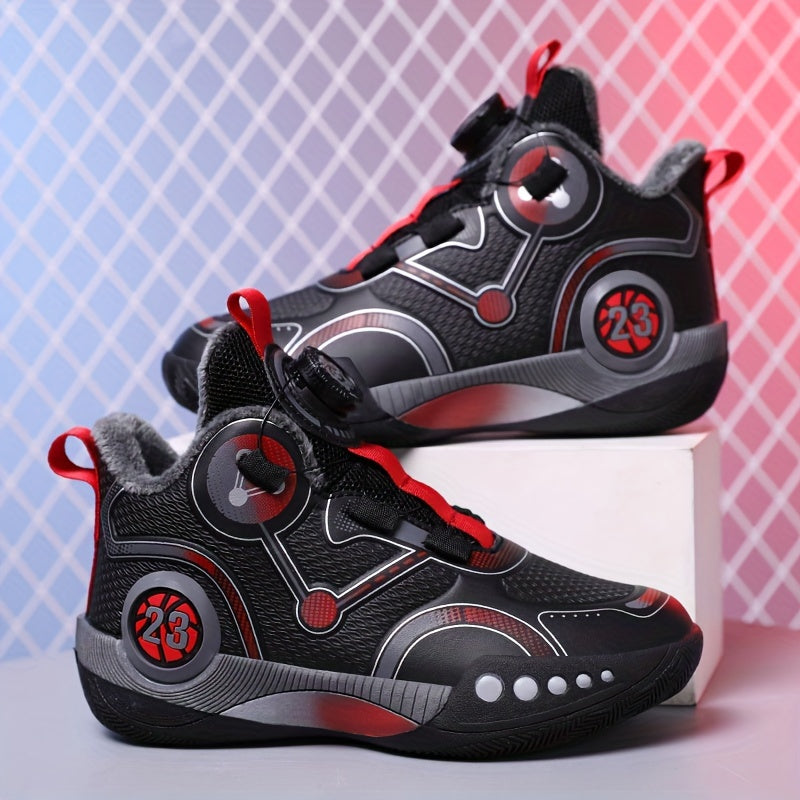Boy's Rotating Buckle Basketball Shoes