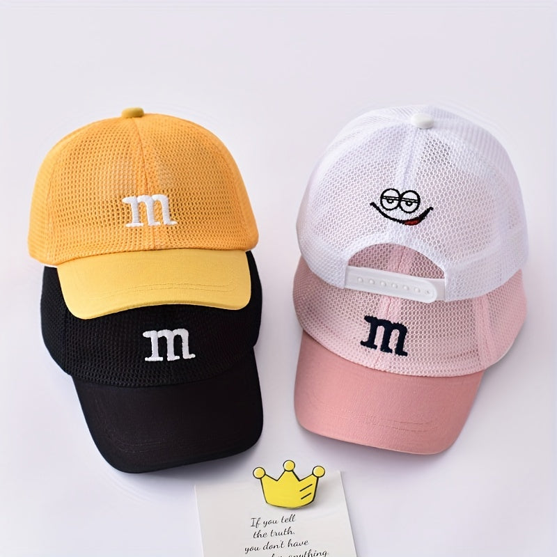Cartoon M Embroidered Baseball Cap for Kids Boys and Girls