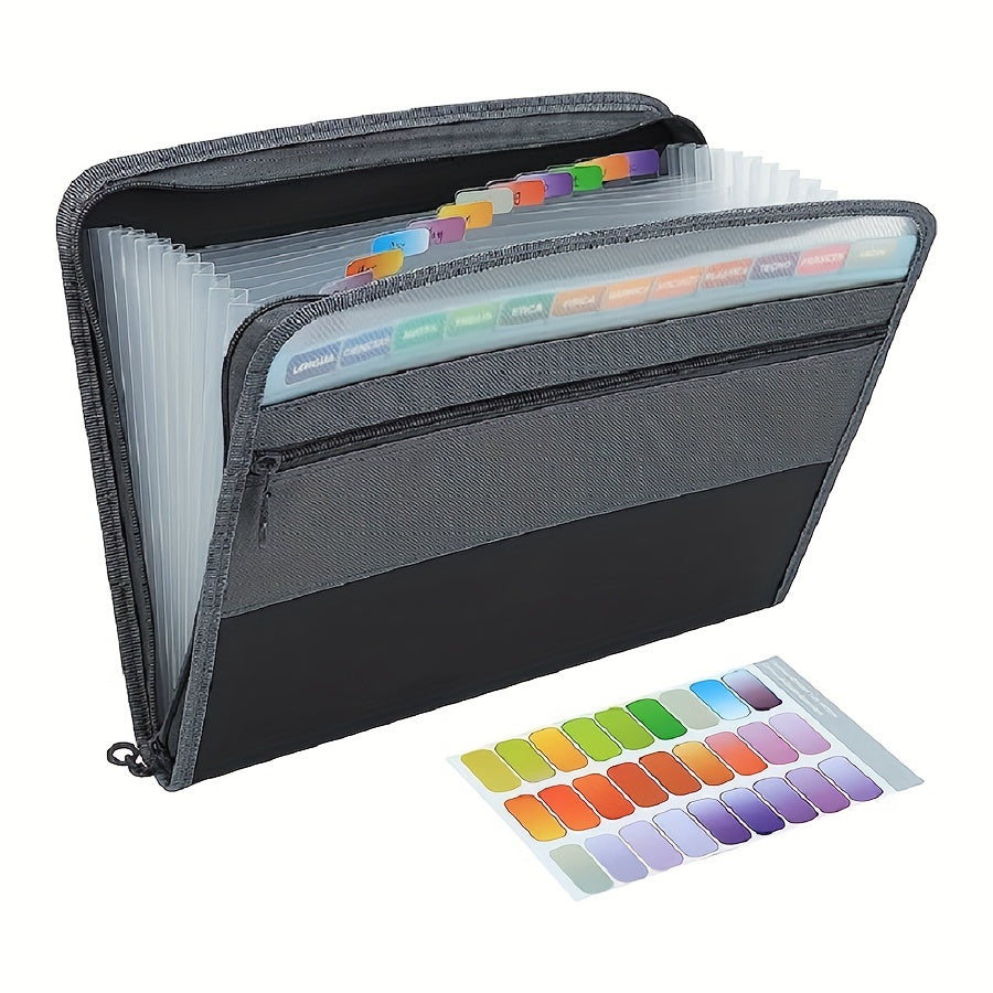 Expanding File Folder 13 Pocket Organizer A4 Letter Size Zipper Closure