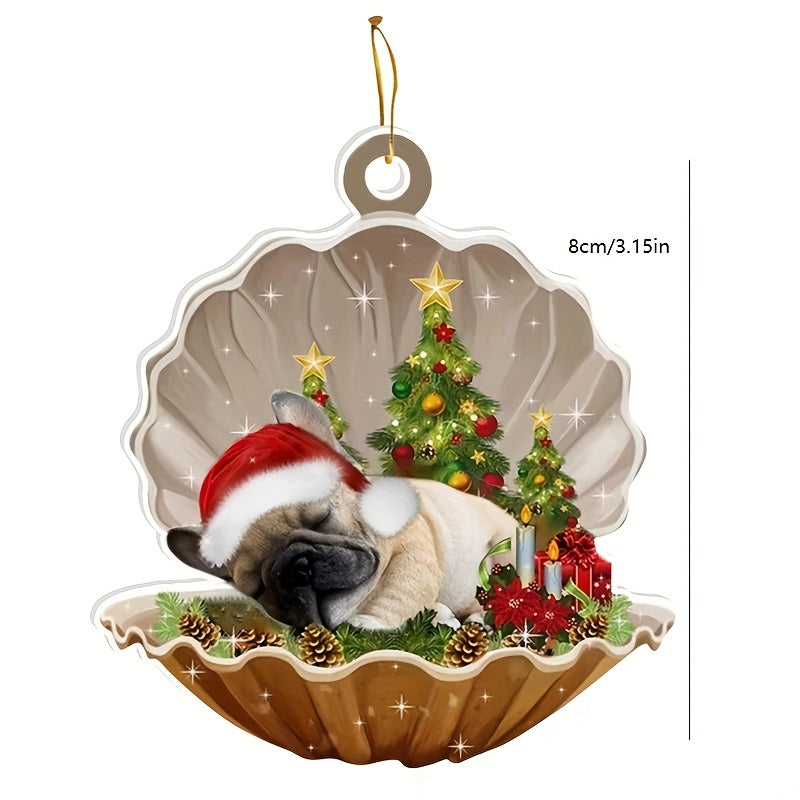 Christmas Tree Puppy Shell Pendant Accessory Decoration