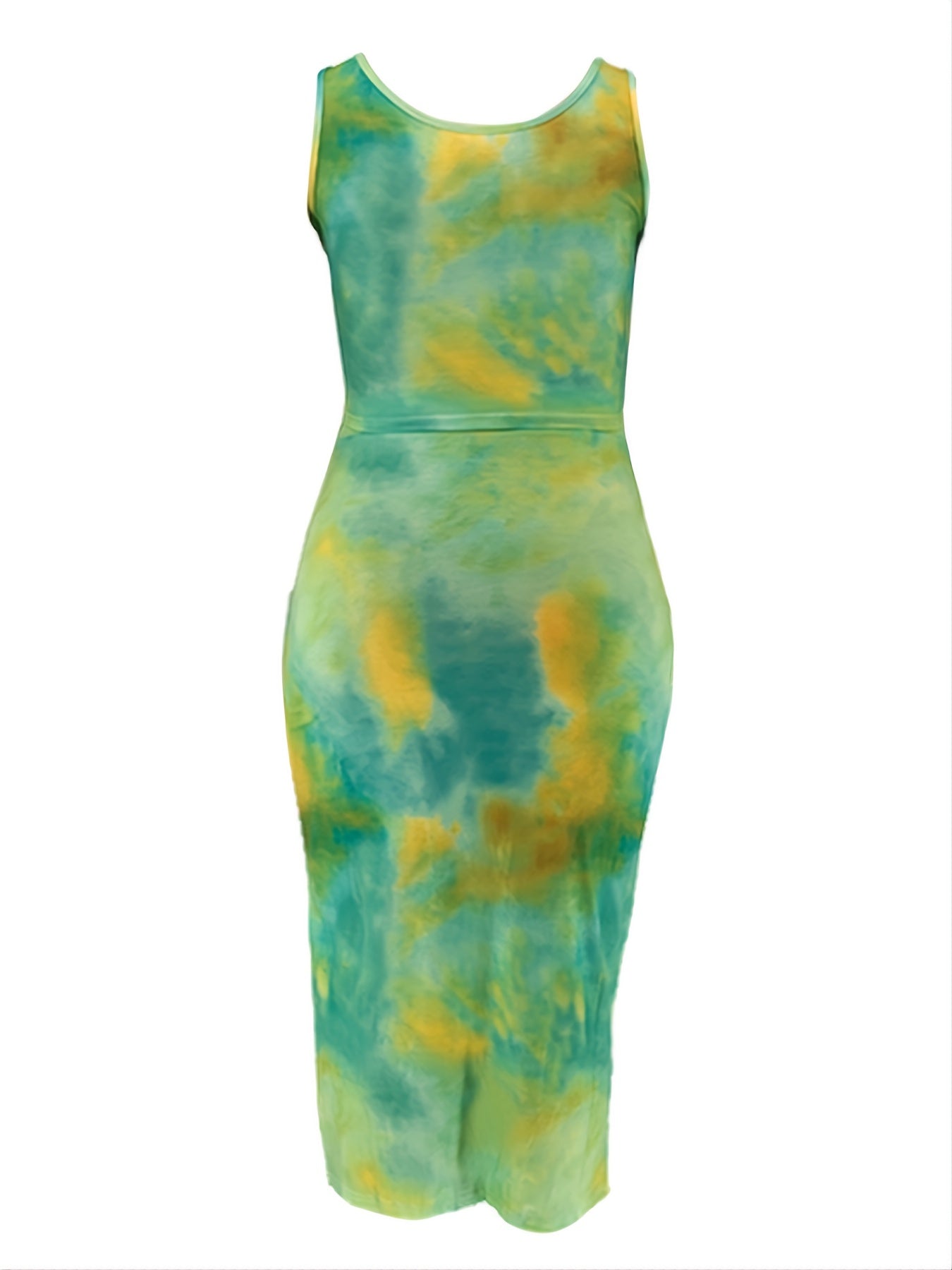 Tie Dye Crop Top & Pencil Skirt Set with Belt