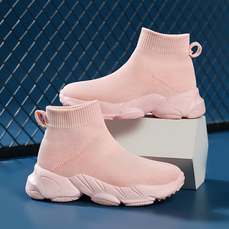 Boys' Comfy Knit Sock Shoes Non Slip Sneakers For Kids Outdoor