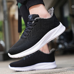 Men's Plush-Lined Running Shoes Non-Slip Sneakers