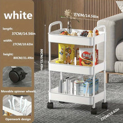 1pc Mobile Storage Cart with Wheels Convenient Floor Storage Rack