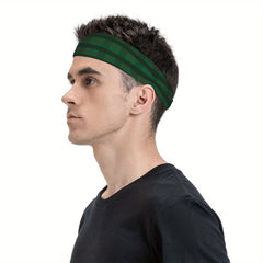 Men's Vintage Plaid Headband Green & Red Striped