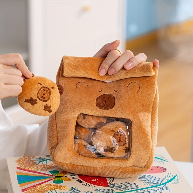 Mini Capybara Plush Toys Bag - Zipper Filled Simulation Capybara Toys