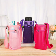 Water Bottle Holder Bag with Adjustable Shoulder Strap for Outdoor Activities