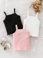 Toddler Girl's Sleeveless Ribbed T Shirt Tee Casual Blouse