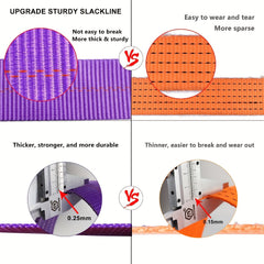 Outdoor Slide Flat Belt Set 15m Soft Rope Pulley Kit Warrior Barrier Course