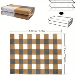 Brown Plaid Mat Portable Outdoor Cushion Camping Mat