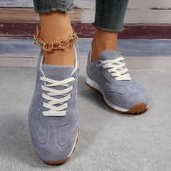Women's Solid Sneakers Casual Lace Up Low Top Outdoor Shoes