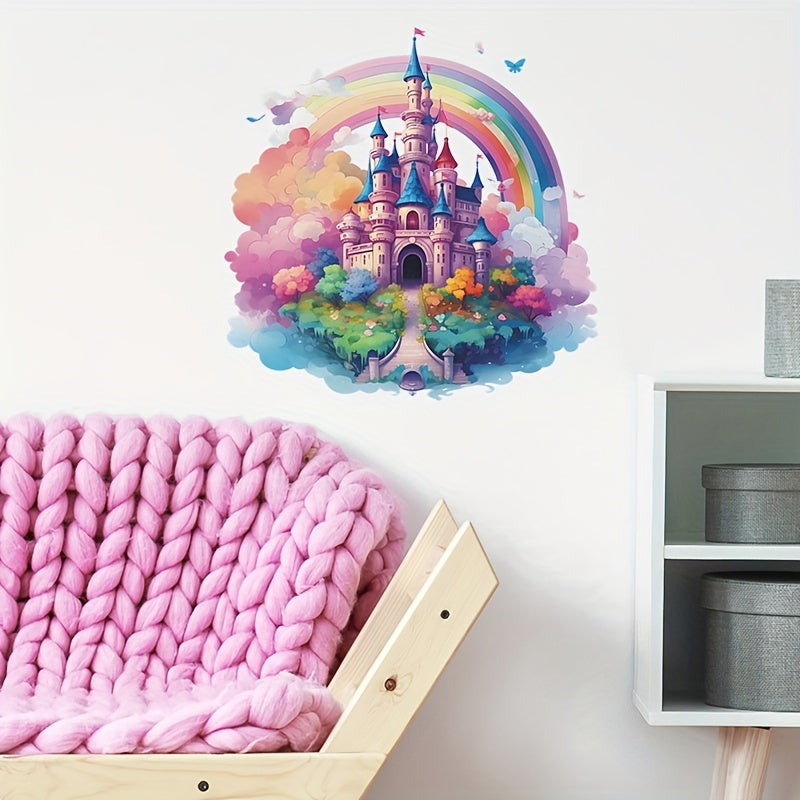 Castle Wall Stickers Rainbow Clouds Children's Room Decoration
