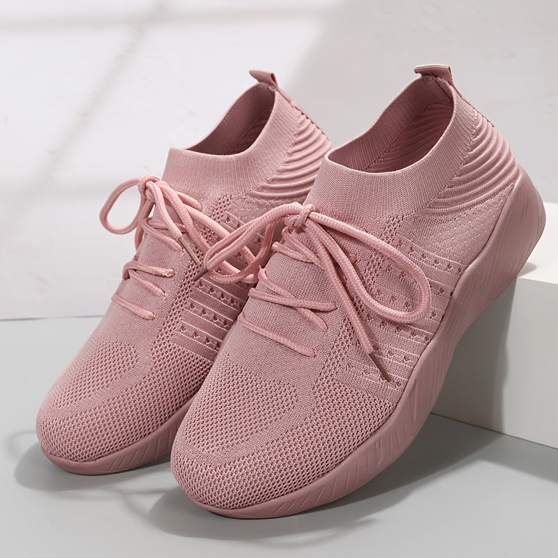 Breathable Lace Up Running Shoes Soft Sole Sneakers