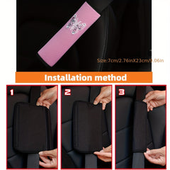 Pink Butterfly Car Seat Belt Shoulder Cover