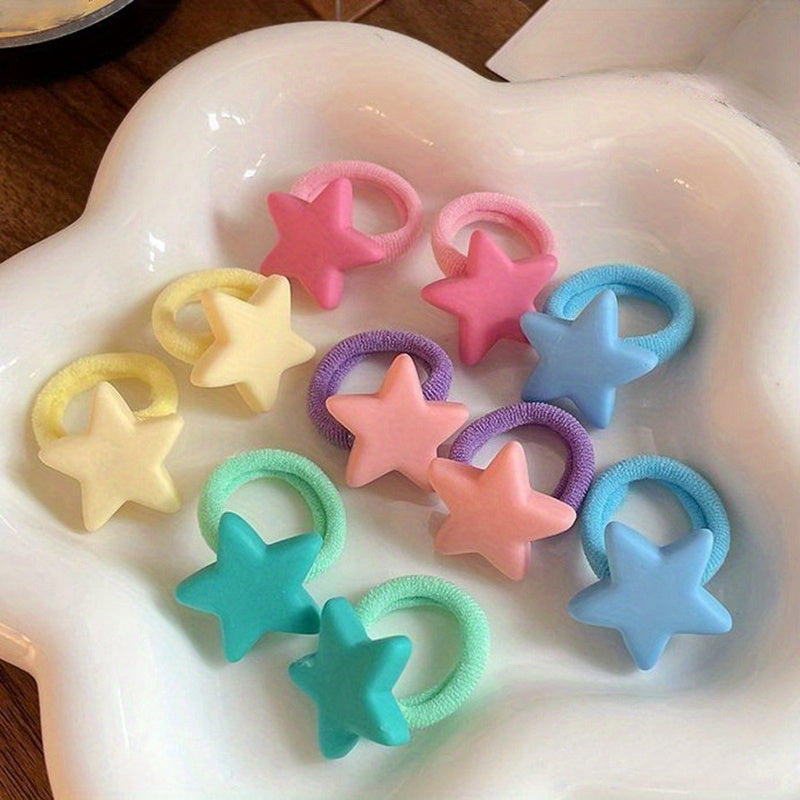 10pcs Cartoon Baby Hair Rings High Elastic Thumb Rope for Girls