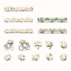 30pcs Alice Manor Light Retro Flower Guka Journal Stickers