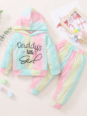 Cute 2 Piece Baby Girl Tie Dye Hoodie & Pants Set