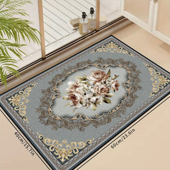 Non Slip Floral Welcome Mat Machine Washable Indoor Outdoor Entrance Mat