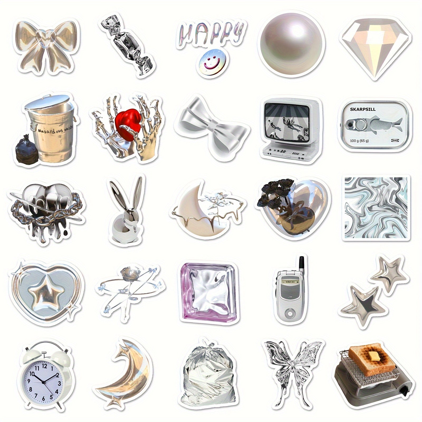 50pcs Nordic Style Graffiti Stickers for Laptop Helmets Water Bottles