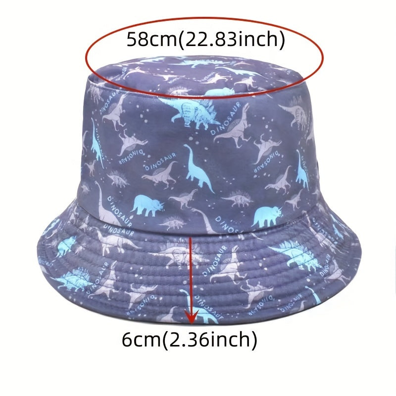Unisex Sunshade Bucket Hat with Dinosaur Print