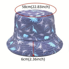 Unisex Sunshade Bucket Hat with Dinosaur Print
